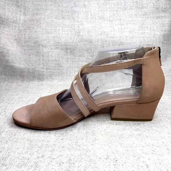 Eileen Fisher‎ strappy low heel Kyra sandals, tan nubuck suede size 10 casual - Picture 2 of 9